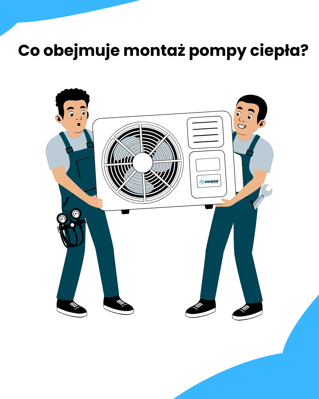 2 facetów niosących pompe ciepła format pionowy